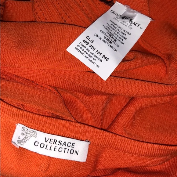 Authentic Gianni Versace Orange Top SZ 40 S - Picture 5 of 8